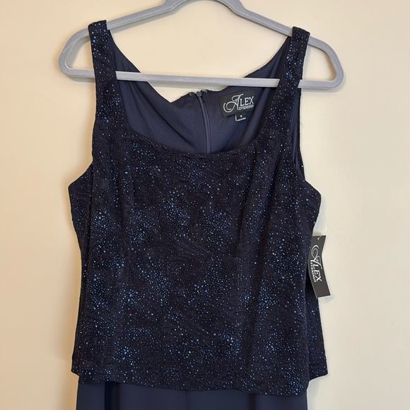 NWT- Alex Evenings Women's Plus Size Sparkle Long Dress- size 14 - Picture 3 of 9